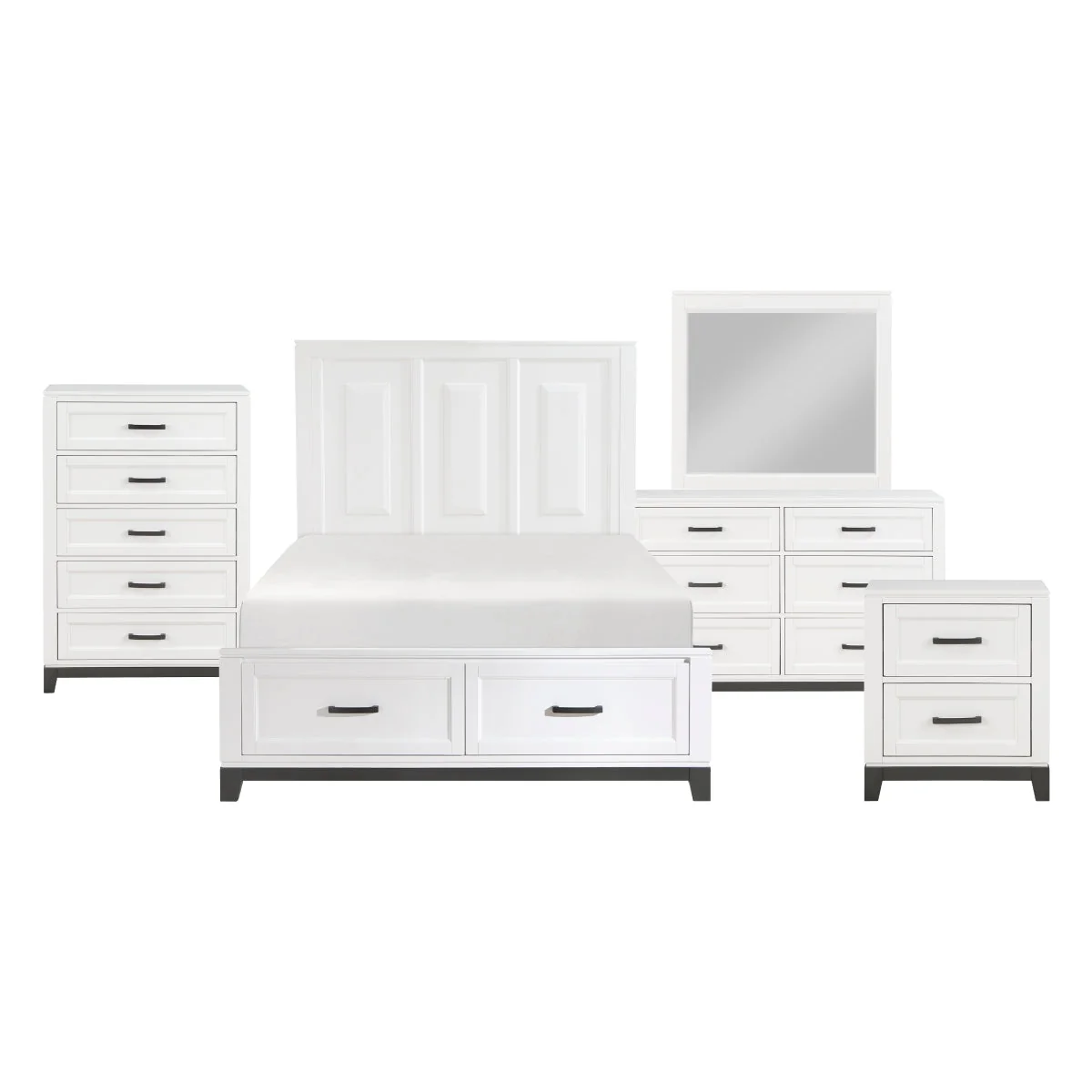 Garretson 4 & 5 Piece Bed Set White - Image 9