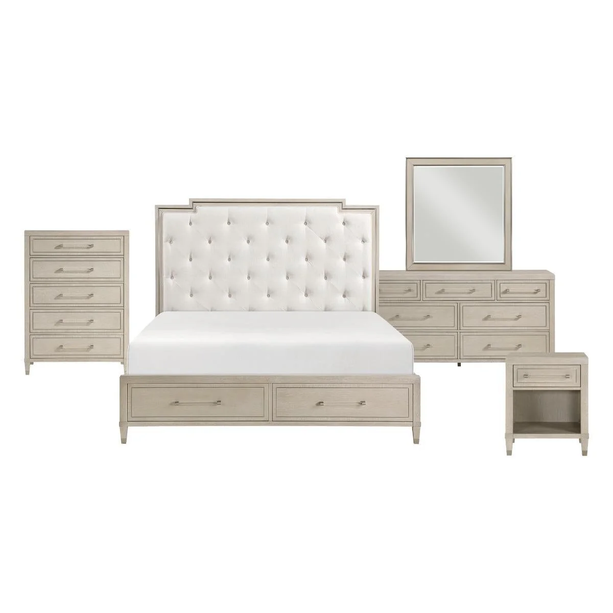 Genoa 4 & 5 Piece (QB+NS+DR+MR+CH) Bed Set - Image 10