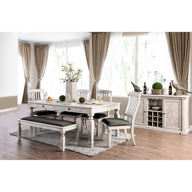Georgia Antique White/Gray Bench - Image 3