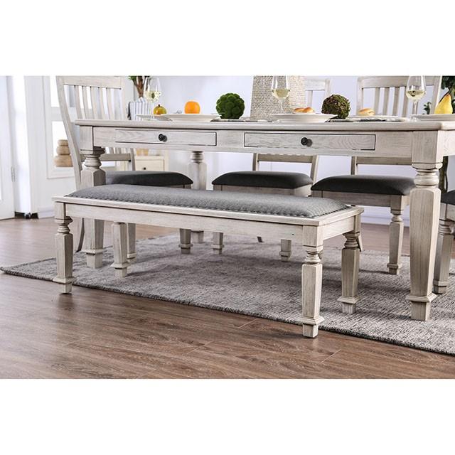 Georgia Antique White/Gray Bench - Image 5