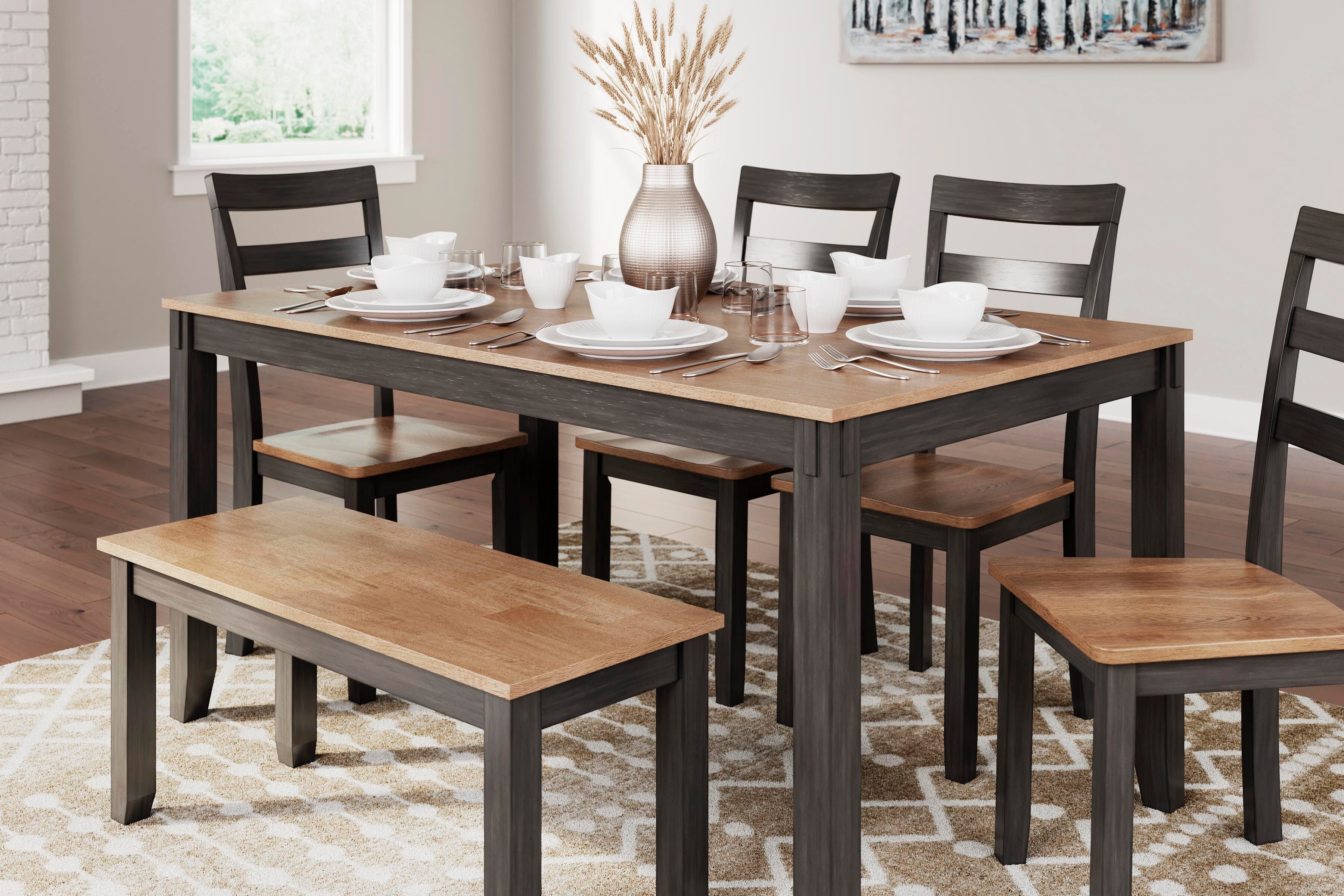 Gesthaven Dining Table with 4 Chairs and Bench (Set of 6) - Image 5
