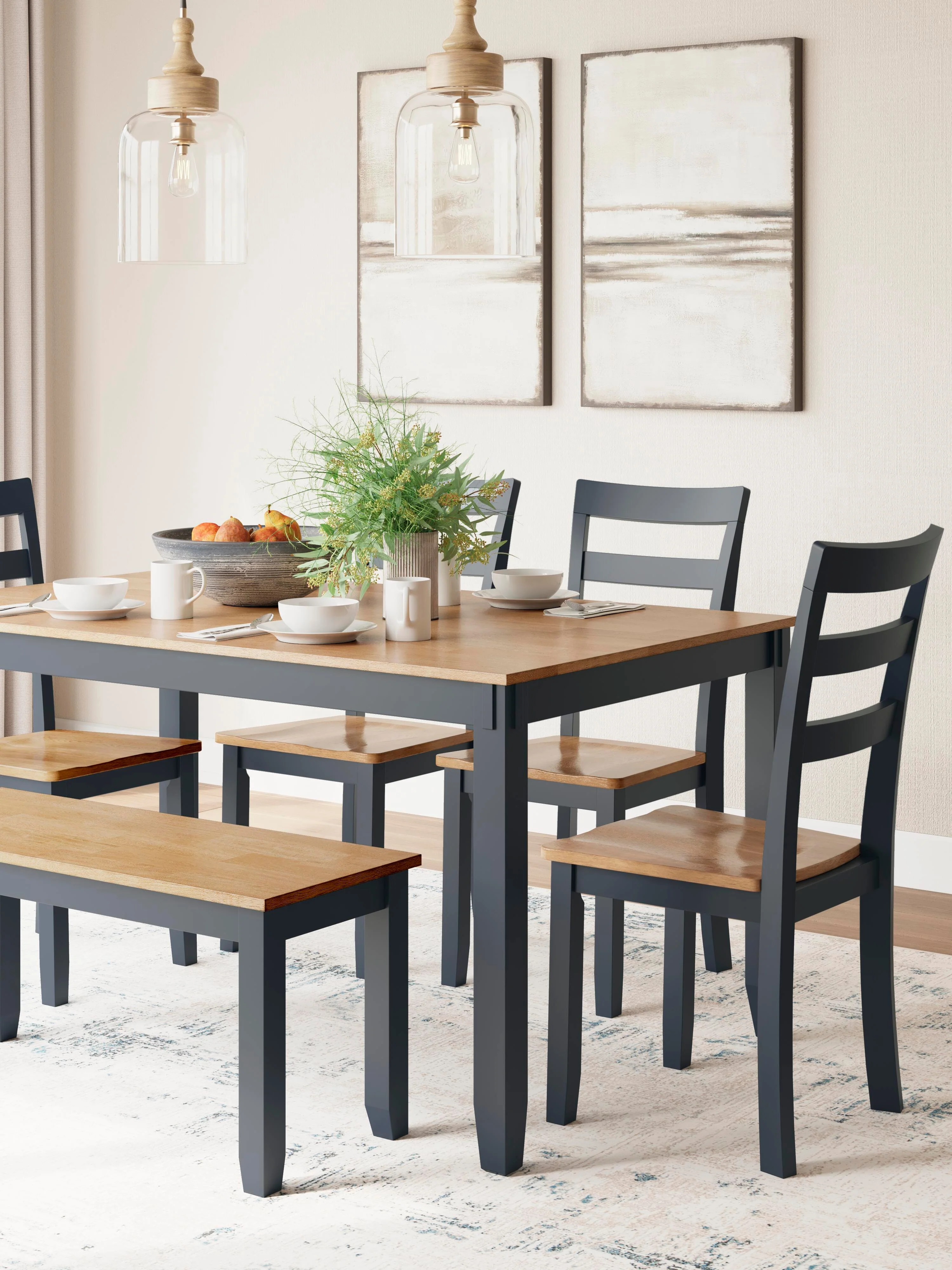 Gesthaven Dining Table with 4 Chairs and Bench (Set of 6) - Image 9