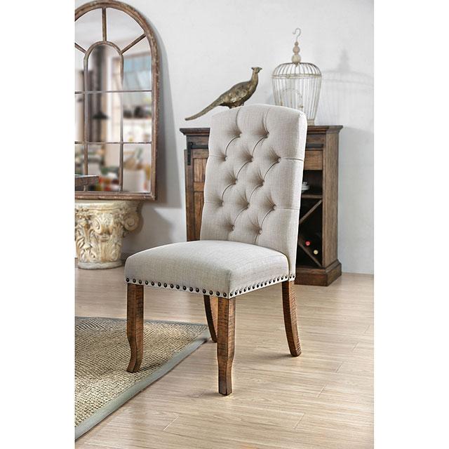 Gianna Rustic Pine/Ivory Side Chair (2/CTN) - Image 2