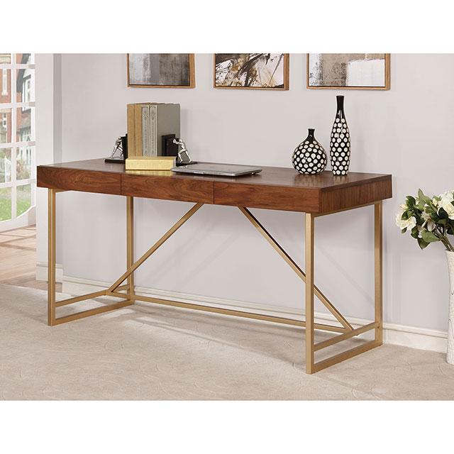 Halstein Light Walnut/Gold Desk - Image 2