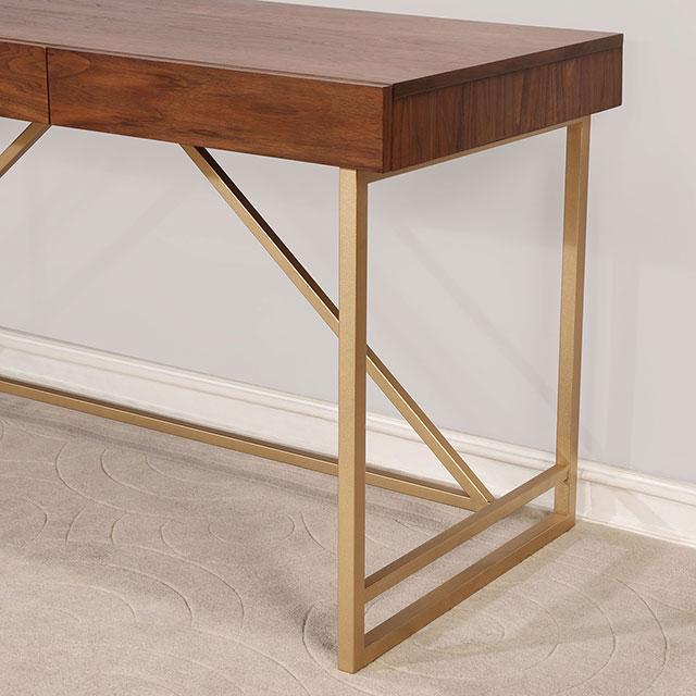 Halstein Light Walnut/Gold Desk - Image 3