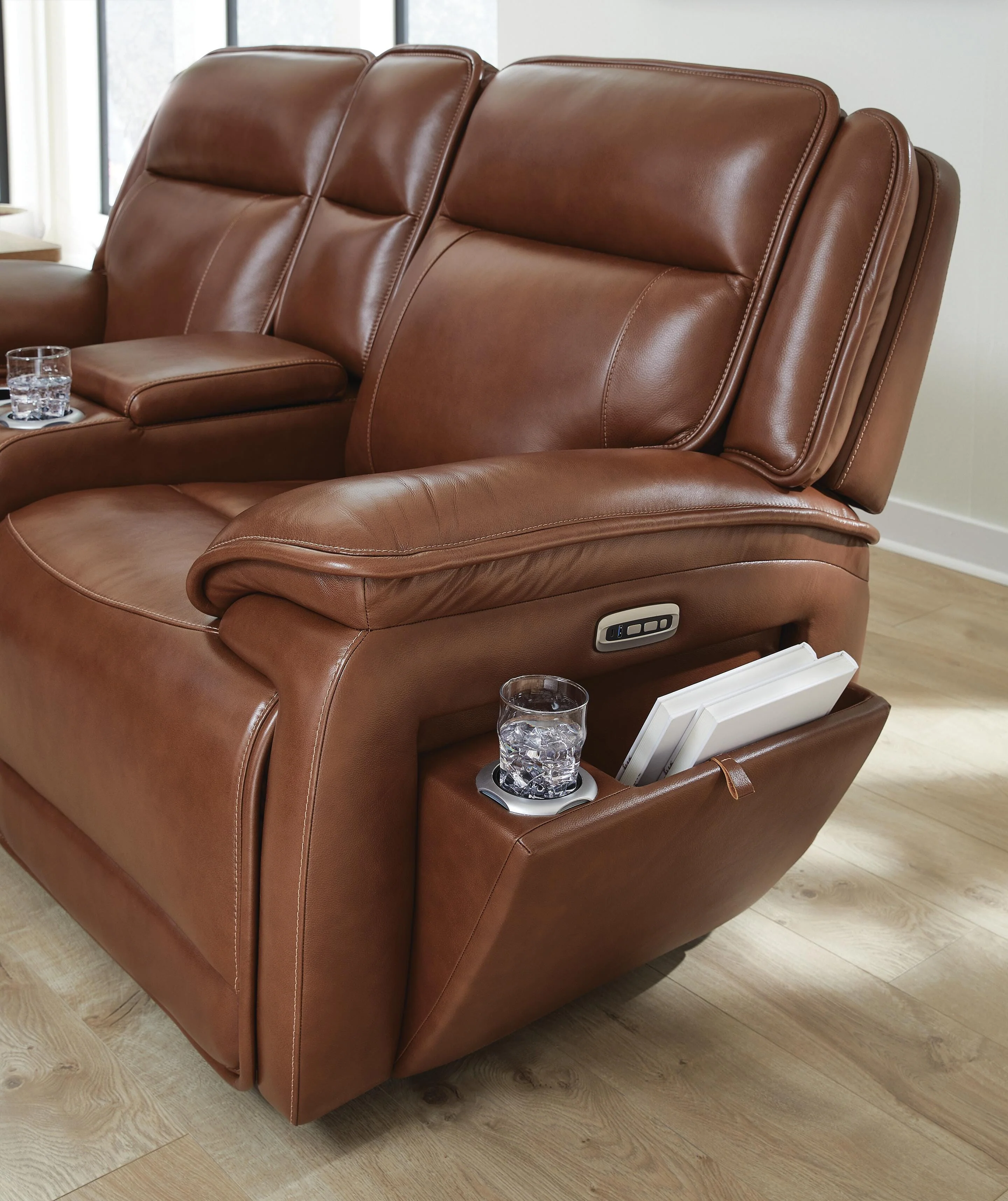 Healy Pier Power Reclining Loveseat with Console - Image 7