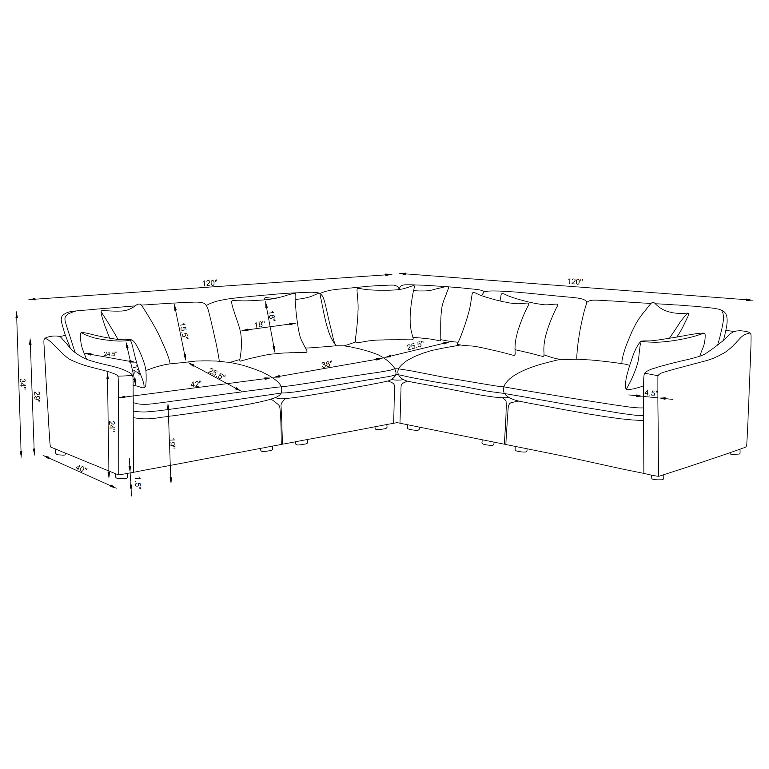 Hobson 5 Pc Sectionals - Image 12