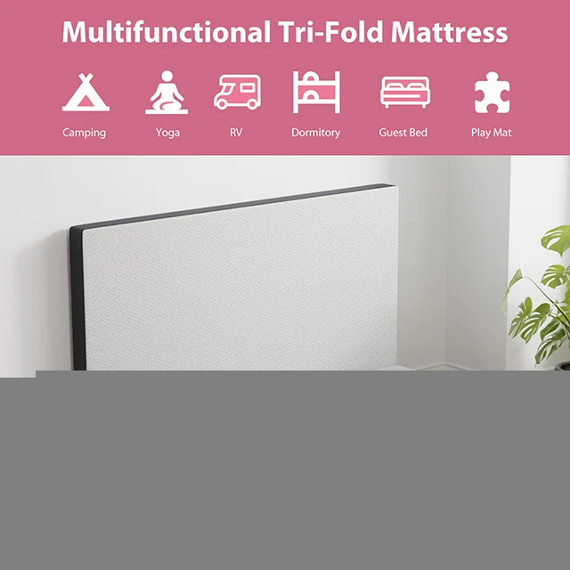 Hollyhock 3" Full Tri-Fold Memory Foam Topper - Image 6