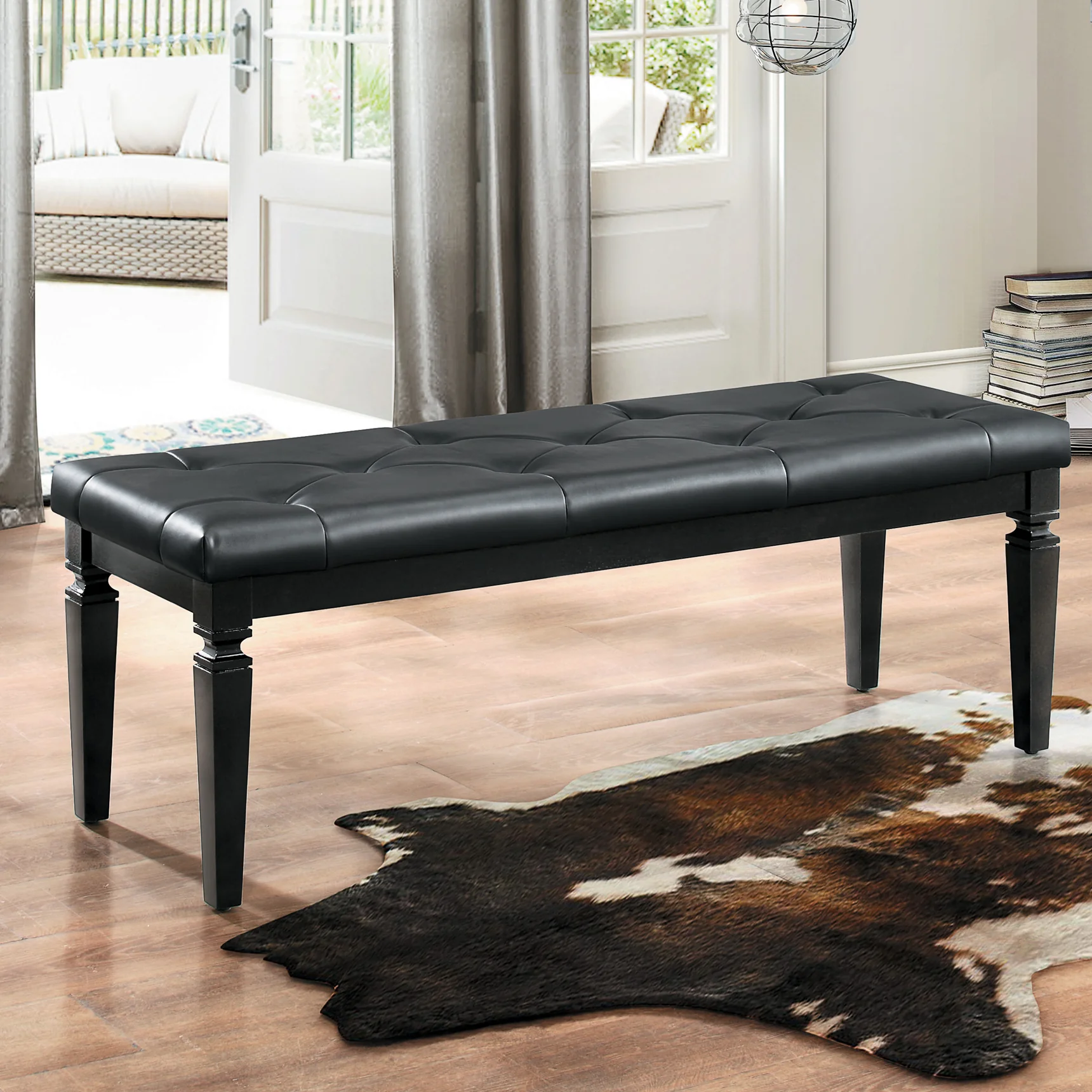 Allura Bed Bench in Black 1916BK-FBH - Image 4