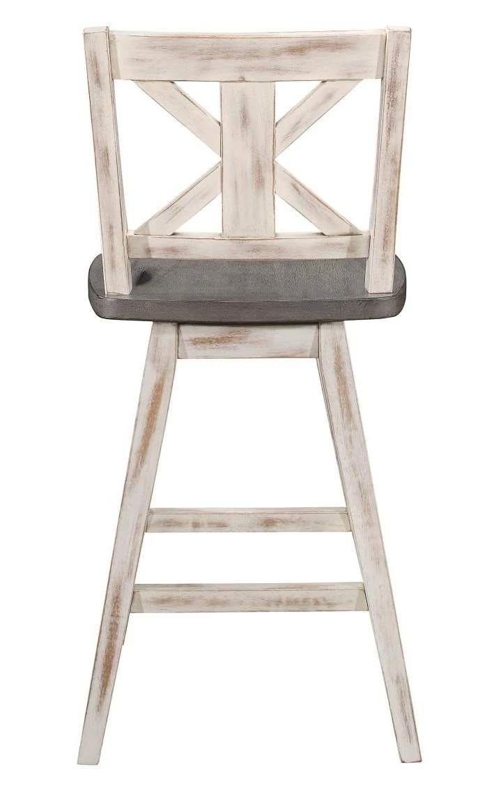 Amsonia Swivel Counter Height Chair in Gray and White (Set of 2) - Image 4