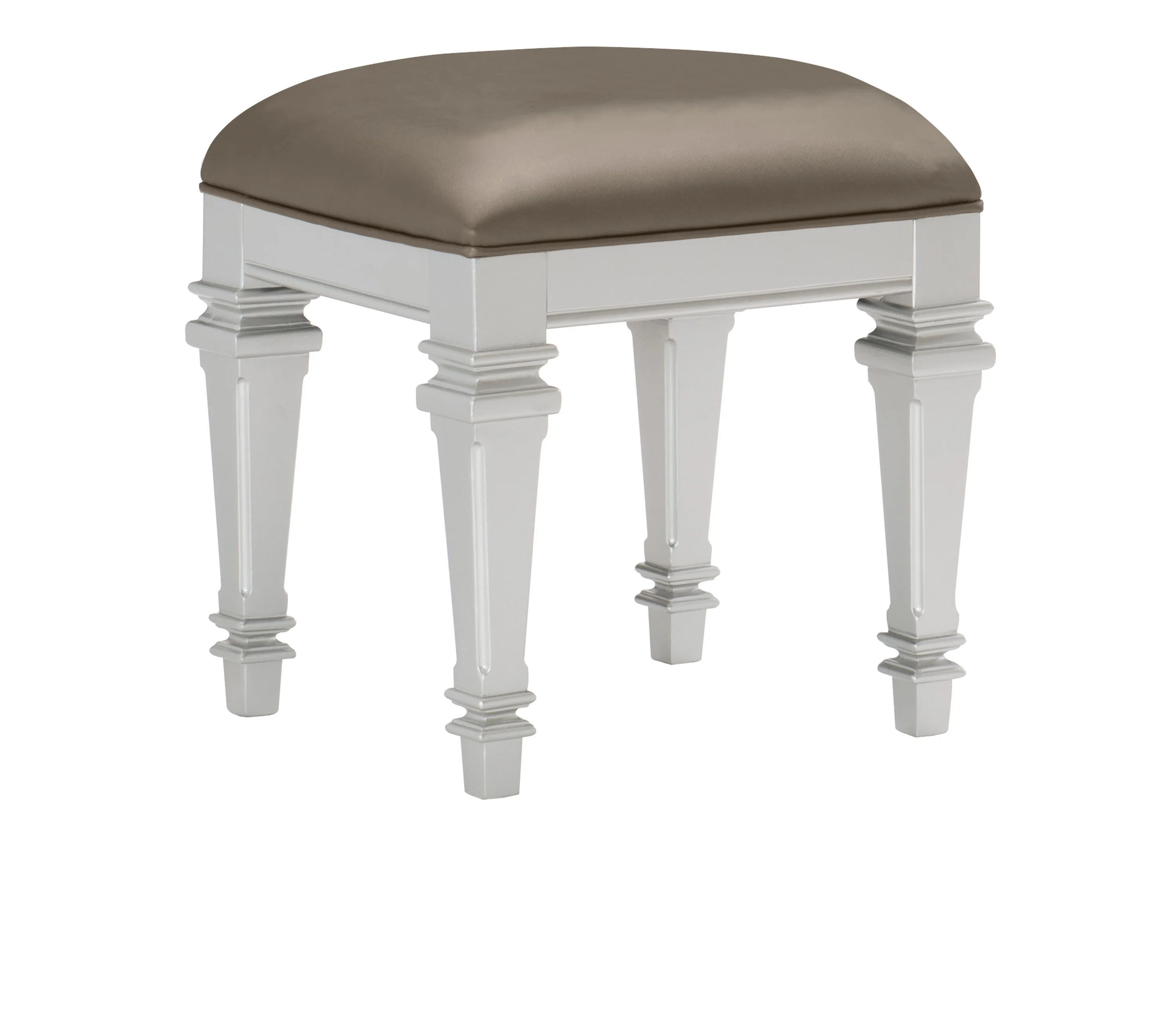 Avondale Vanity Stool in Silver 1646-14 - Image 4