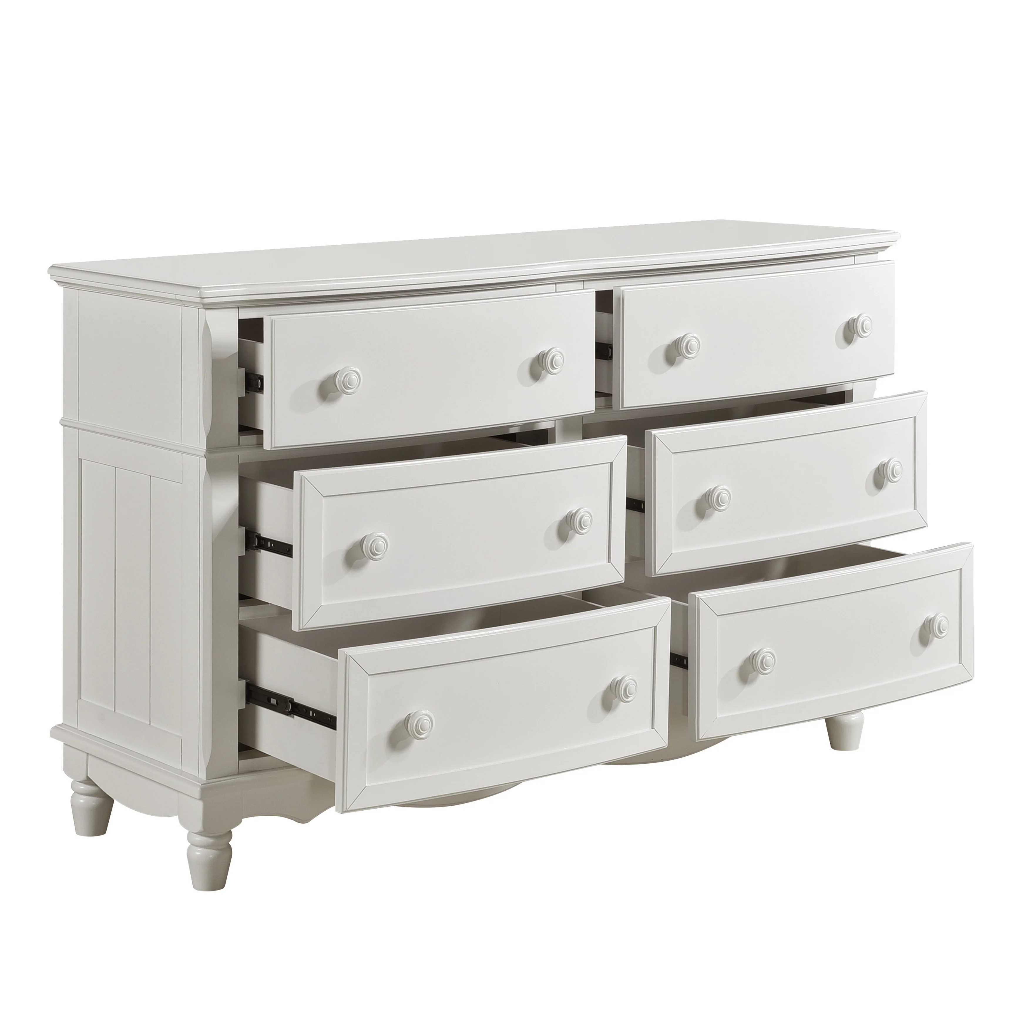 Clementine 6 Drawer Dresser in White B1799-5 - Image 6