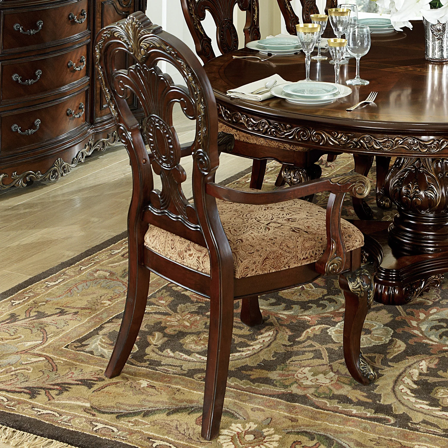 Deryn Park Arm Chair in Dark Cherry (Set of 2) - Image 7