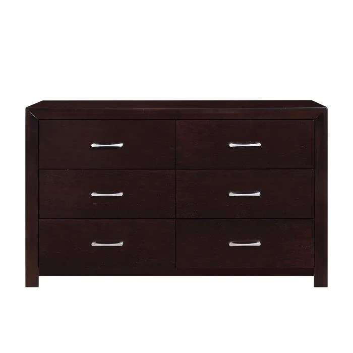 Edina 6 Drawer Dresser in Espresso-Hinted Cherry 2145-5
