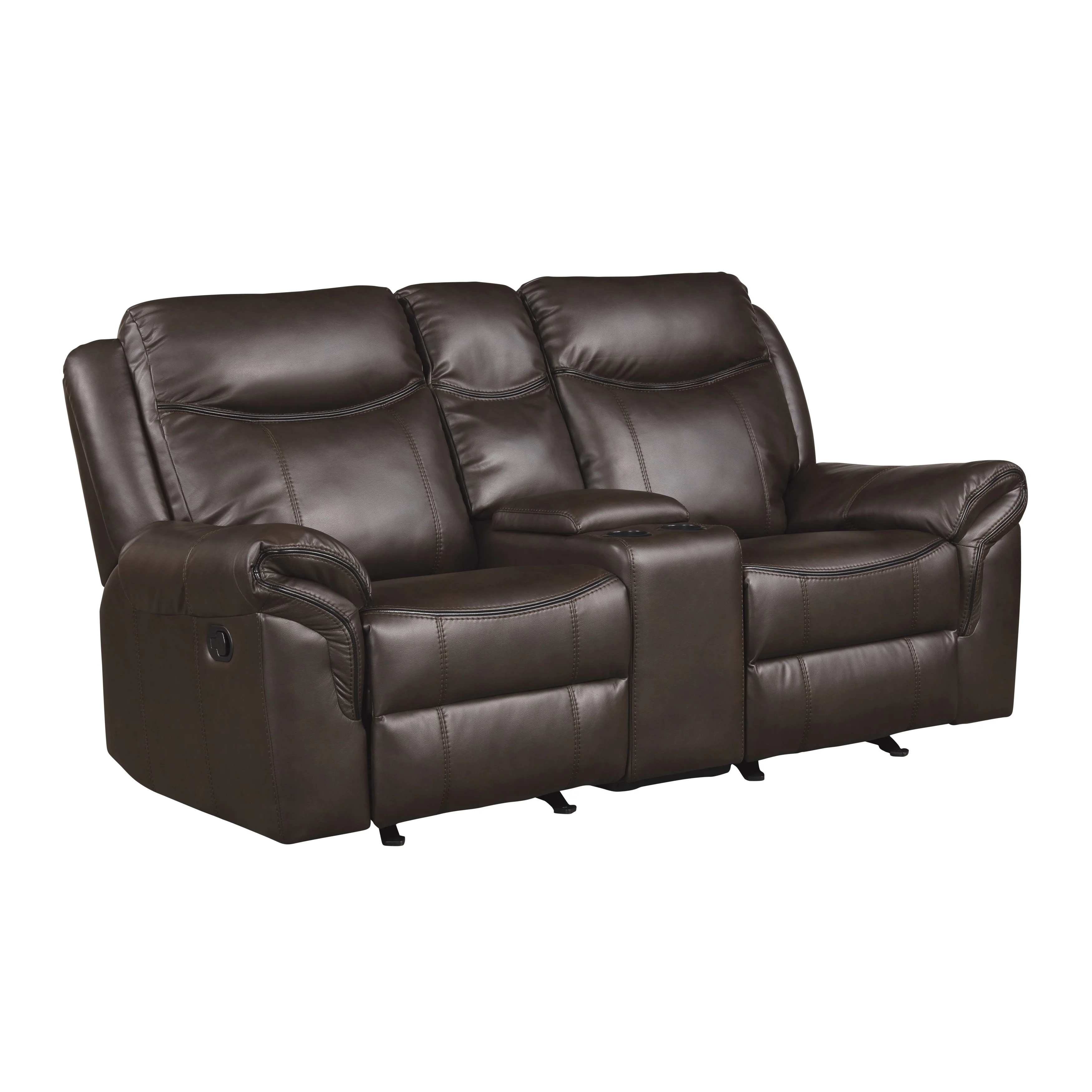 Aram Double Glider Reclining Loveseat in Brown 8206BRW-2 - Image 5