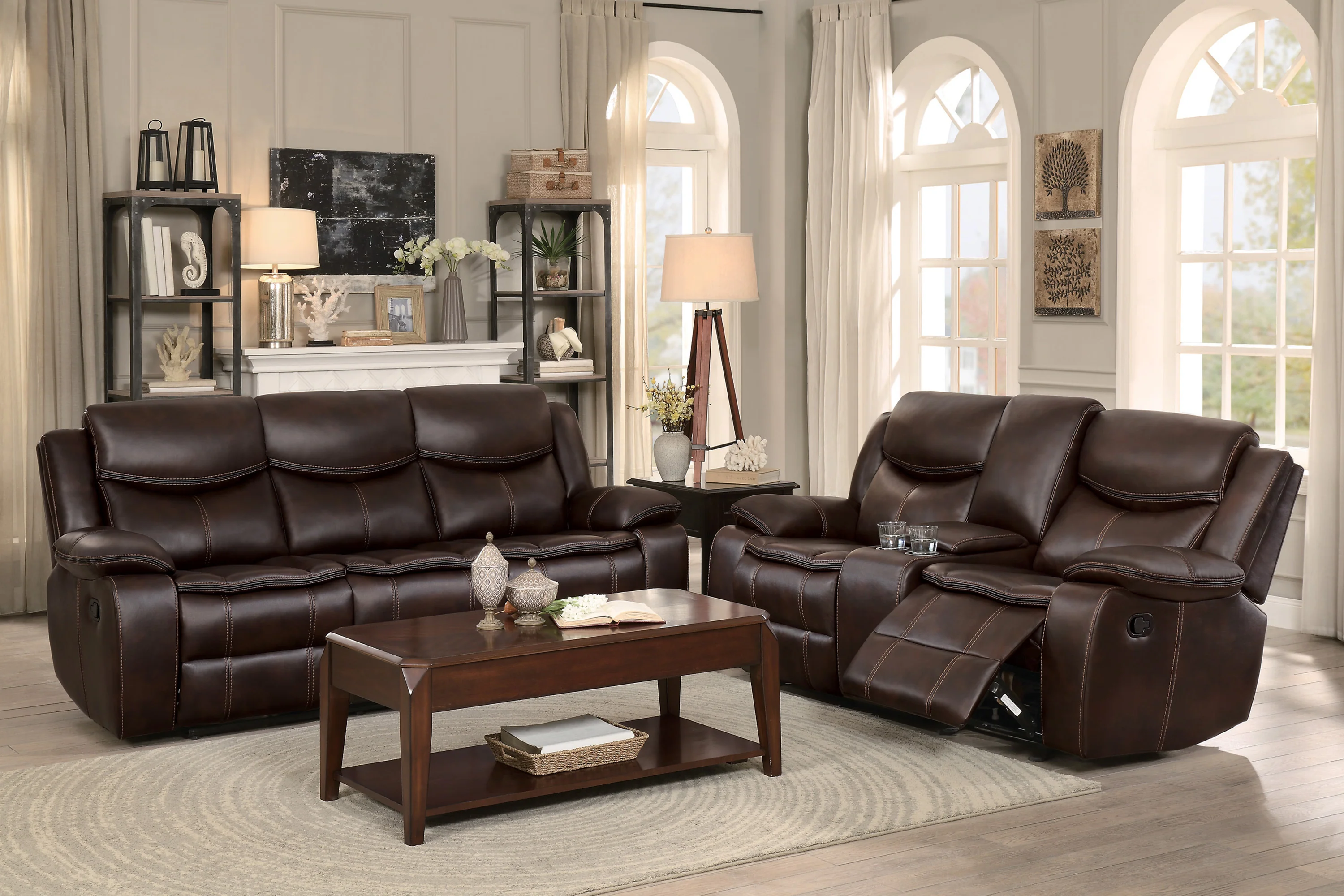 Bastrop Double Glider Reclining Loveseat in Brown 8230BRW-2 - Image 6
