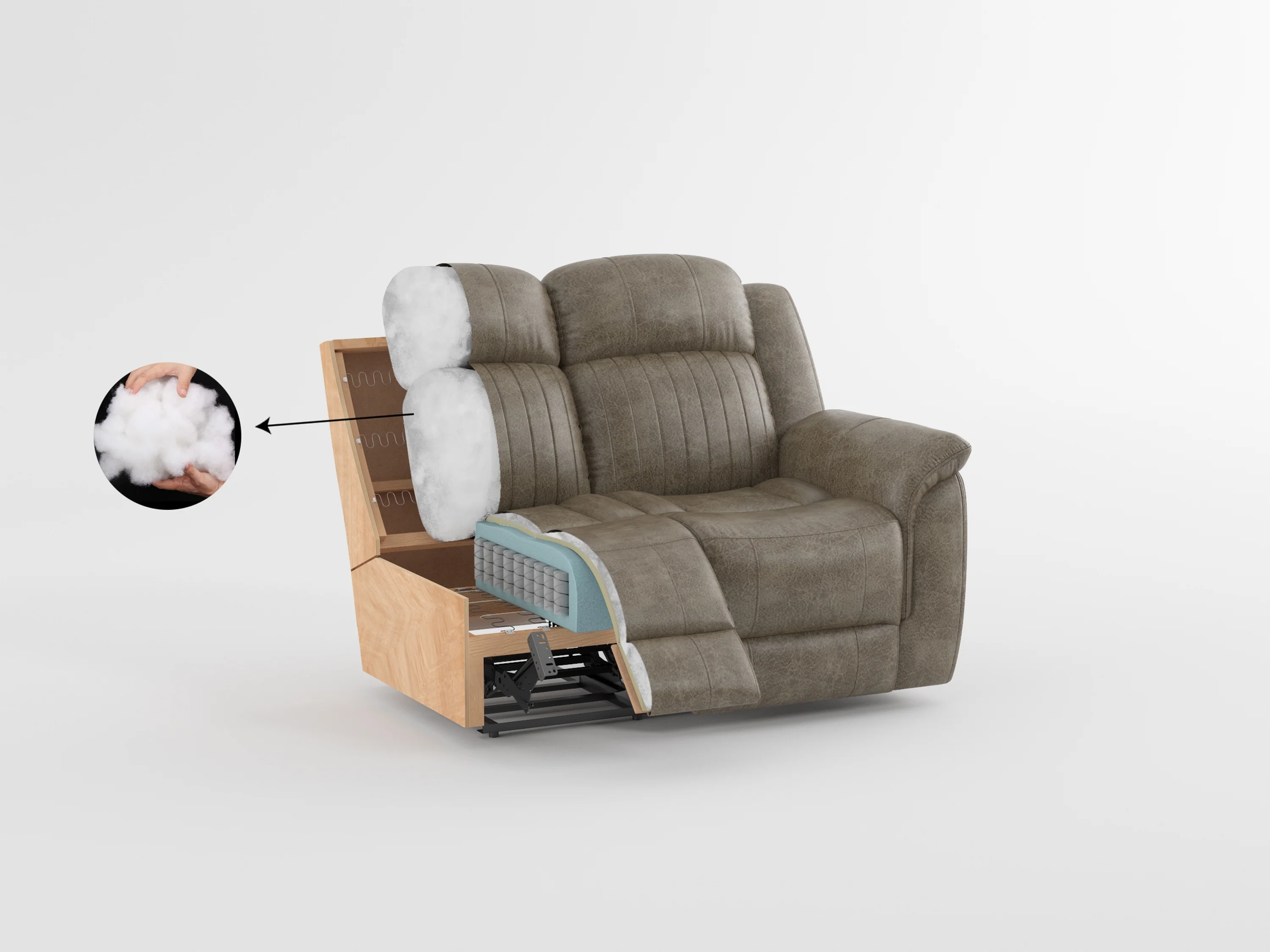Centeroak Double Reclining Loveseat in Gray 9479BRG-2 - Image 6