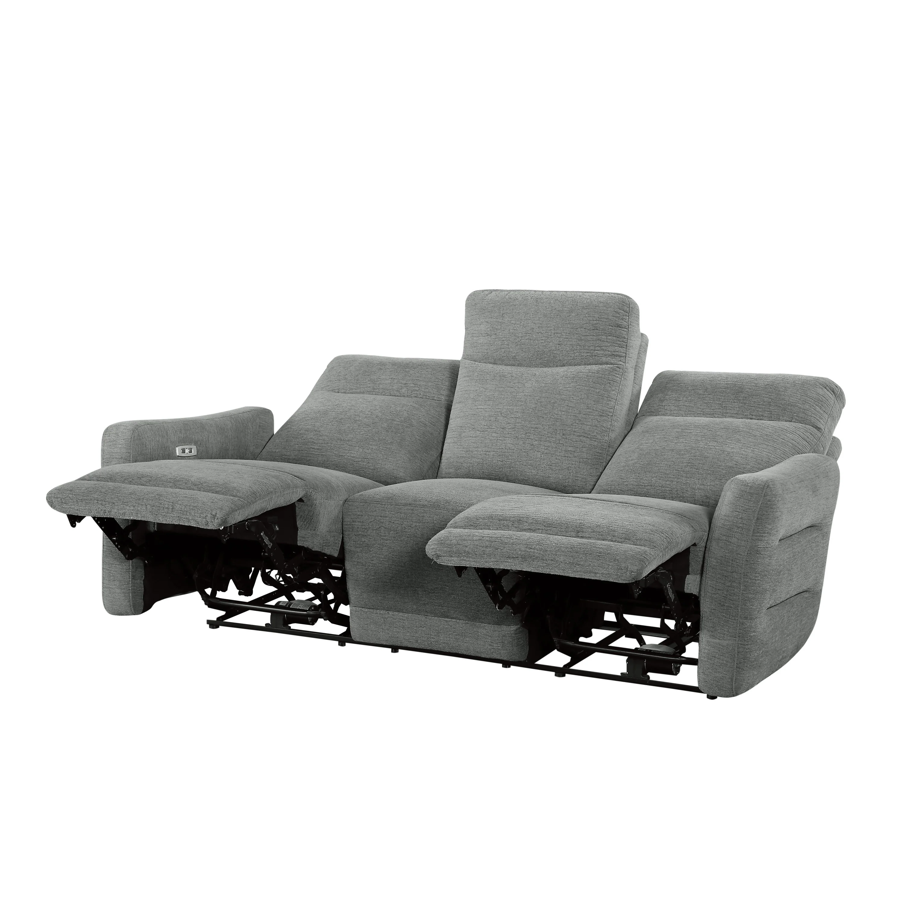 Edition Power Double Lay Flat Reclining Sofa in Dove Grey 9804DV-3PWH - Image 6