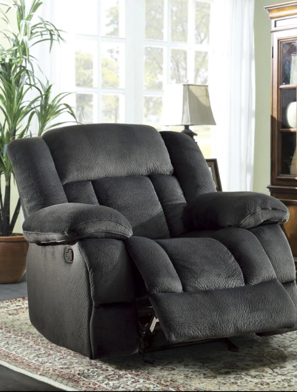 Laurelton Glider Reclining Chair in Charcoal 9636CC-1 - Image 2