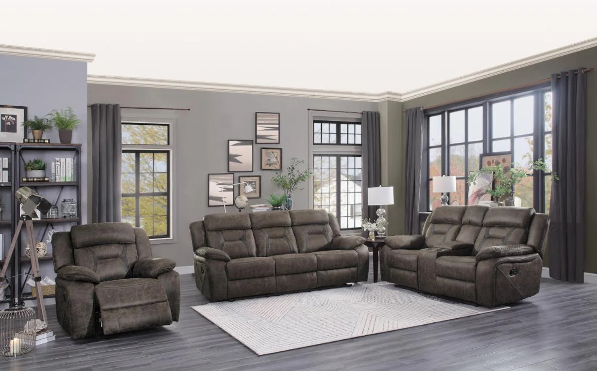 Madrona Double Reclining Sofa in Dark Brown 9989DB-3 - Image 2