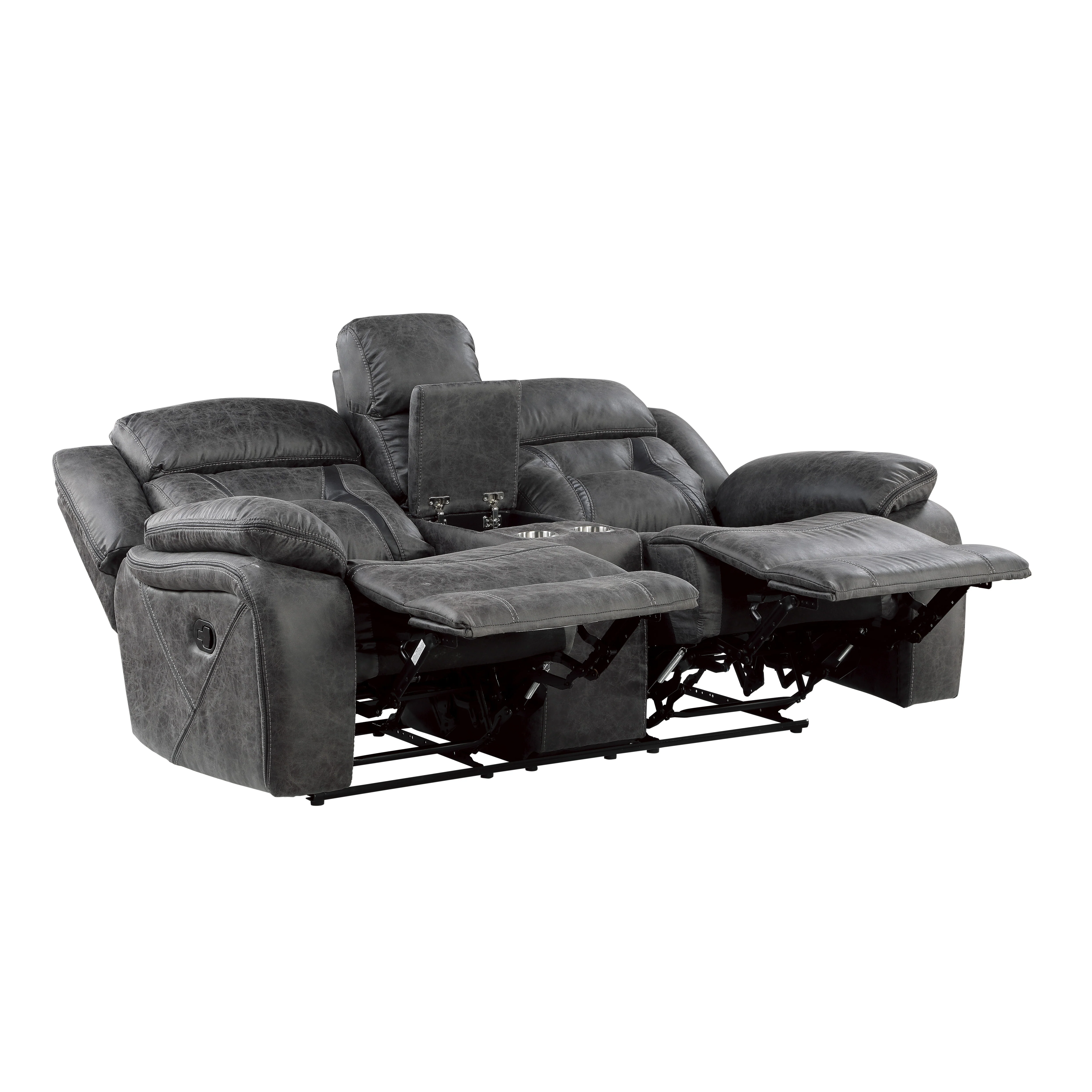 Madrona Hill Double Reclining Loveseat in Gray 9989GY-2 - Image 7