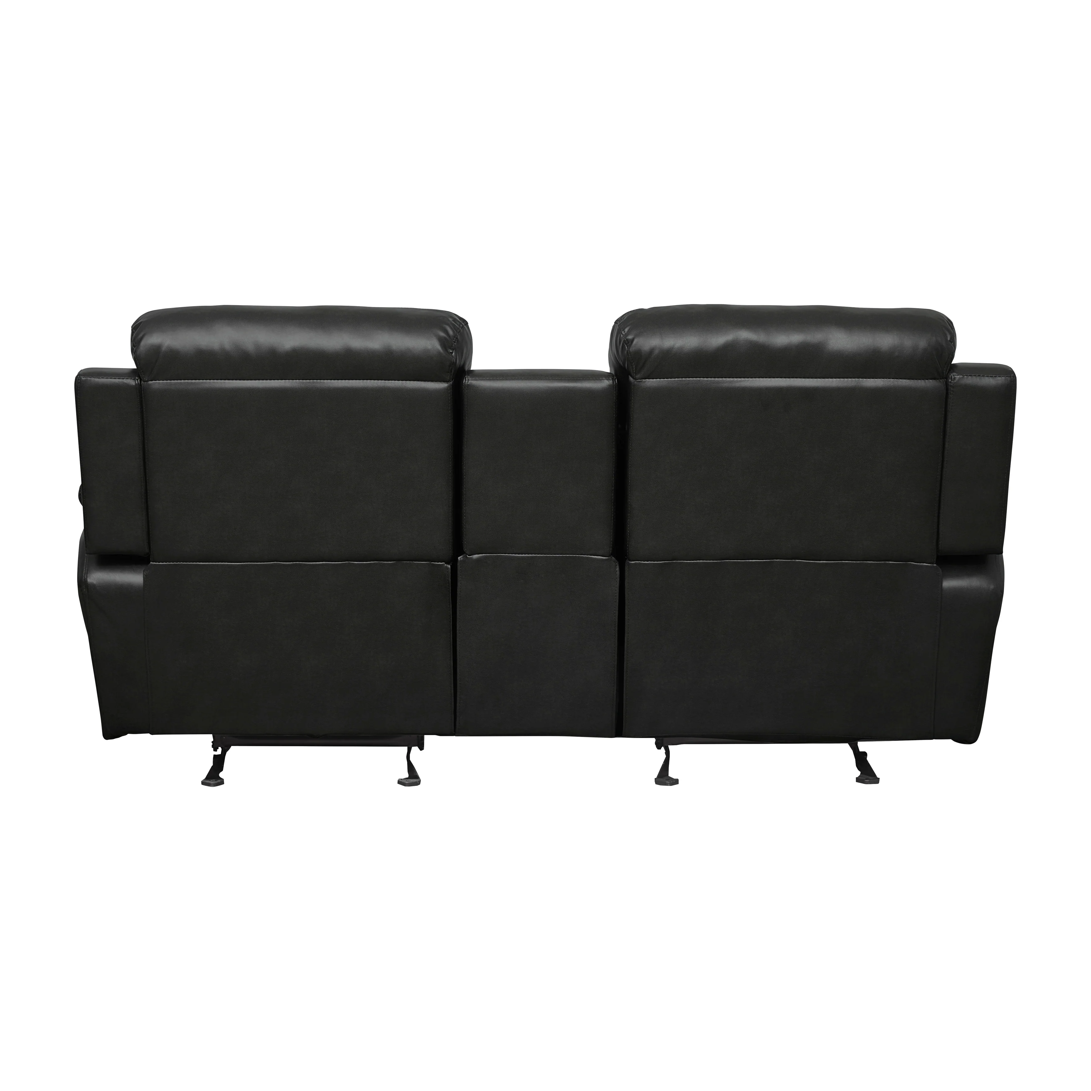 Marille Double Glider Reclining Loveseat with Center Console in Black - Image 4