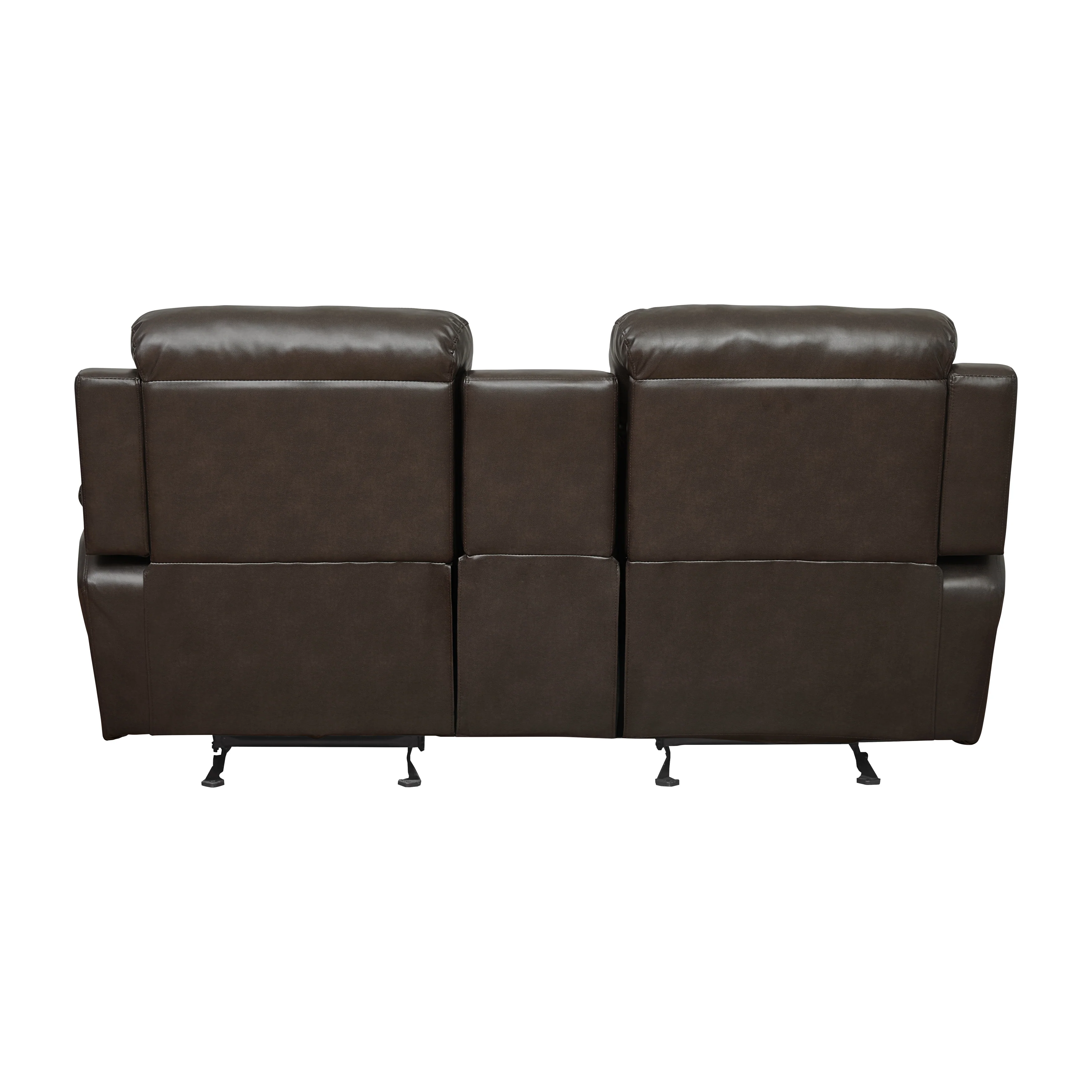 Marille Double Glider Reclining Loveseat with Center Console in Brown - Image 3