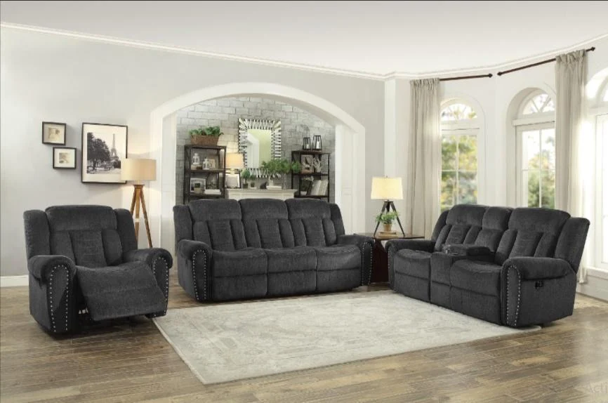 Nutmeg Double Reclining Sofa in Charcoal Gray 9901CC-3 - Image 3