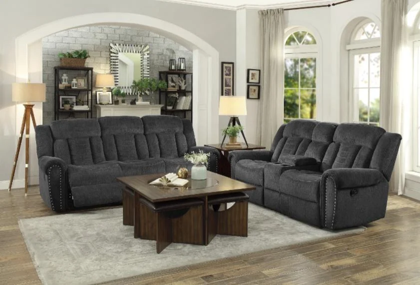 Nutmeg Double Reclining Sofa in Charcoal Gray 9901CC-3 - Image 4