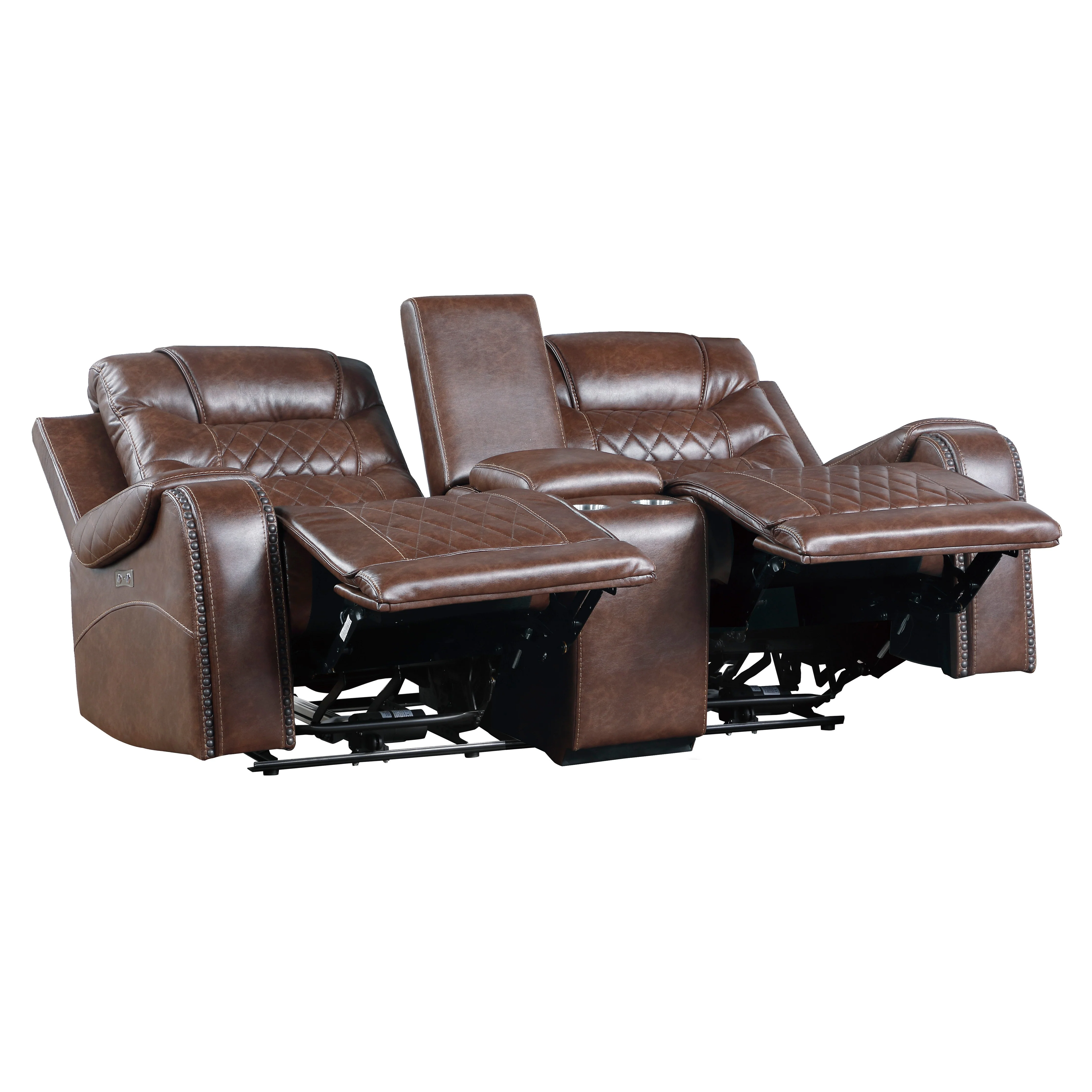 Putnam Power Double Reclining Loveseat in Brown 9405BR-2PW - Image 7