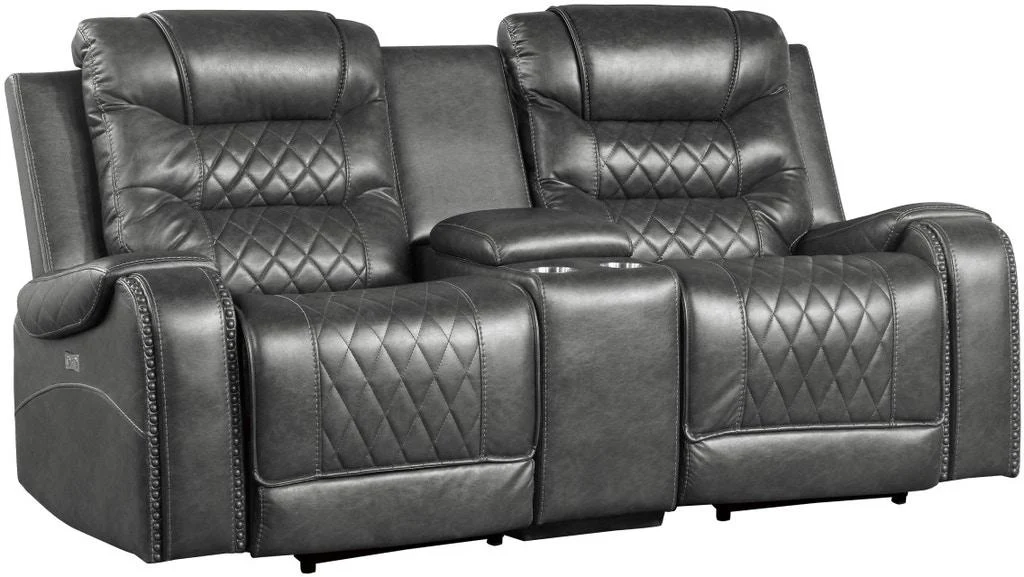 Putnam Power Double Reclining Loveseat in Gray 9405GY-2PW - Image 2