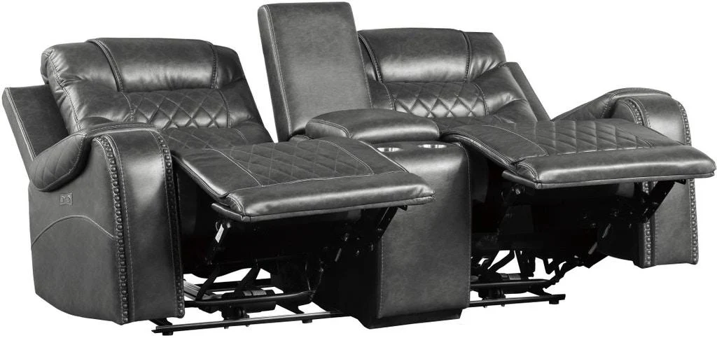 Putnam Power Double Reclining Loveseat in Gray 9405GY-2PW - Image 3