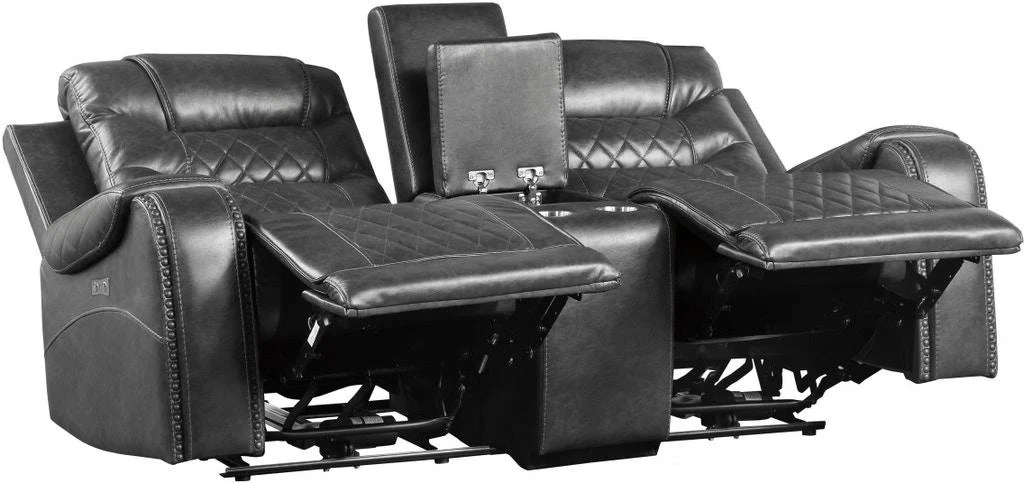 Putnam Power Double Reclining Loveseat in Gray 9405GY-2PW - Image 4