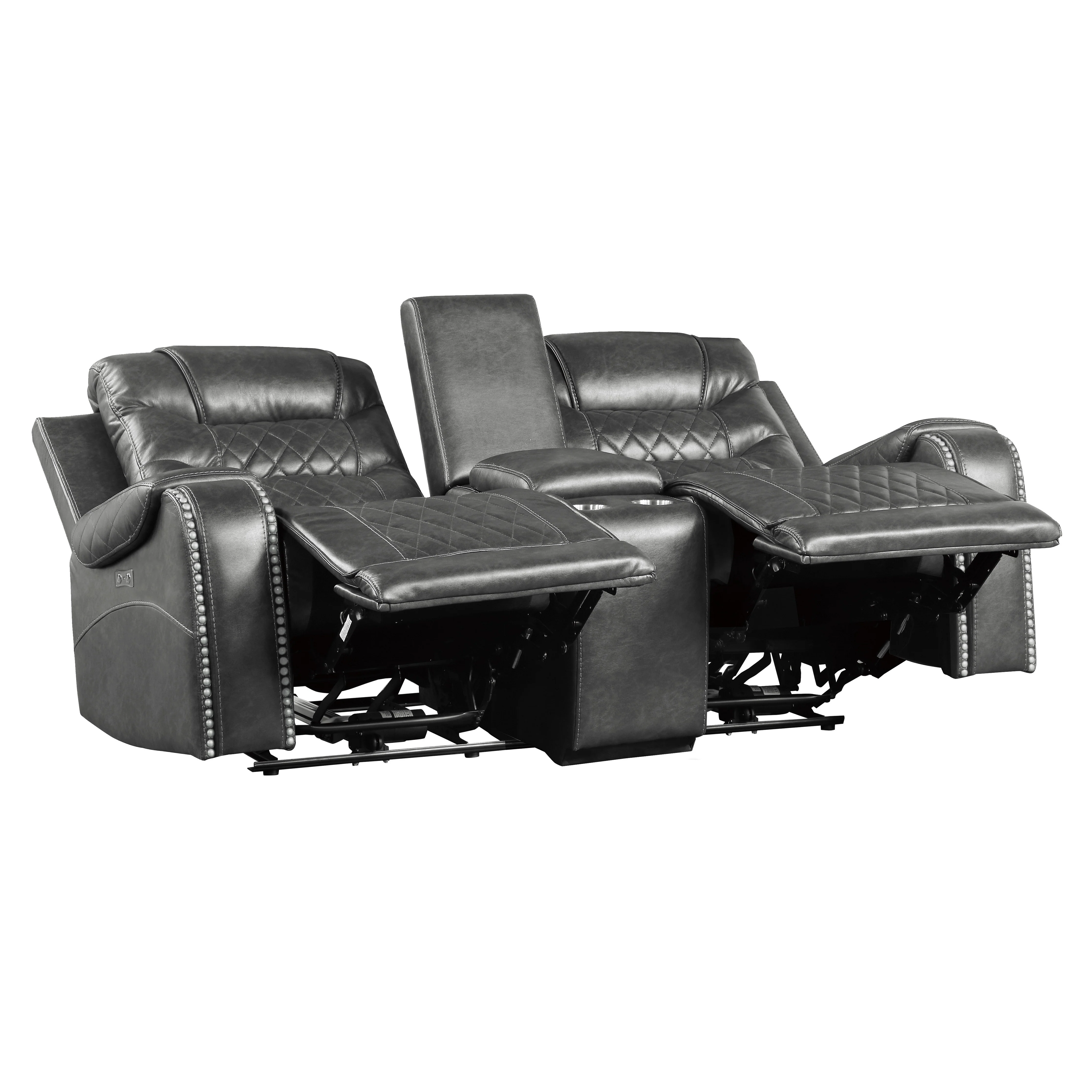 Putnam Power Double Reclining Loveseat in Gray 9405GY-2PW - Image 8