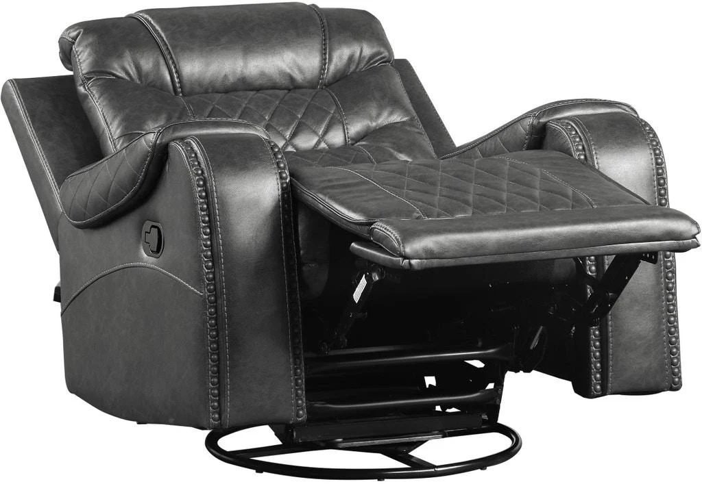 Putnam Swivel Glider Reclining Chair in Gray 9405GY-1 - Image 3