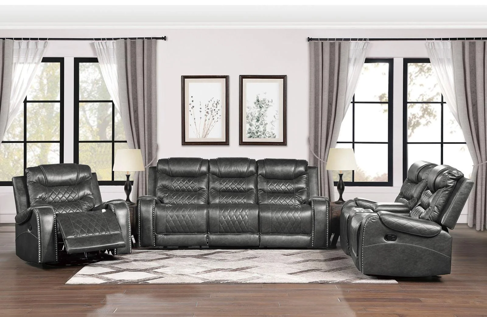 Putnam Swivel Glider Reclining Chair in Gray 9405GY-1 - Image 5