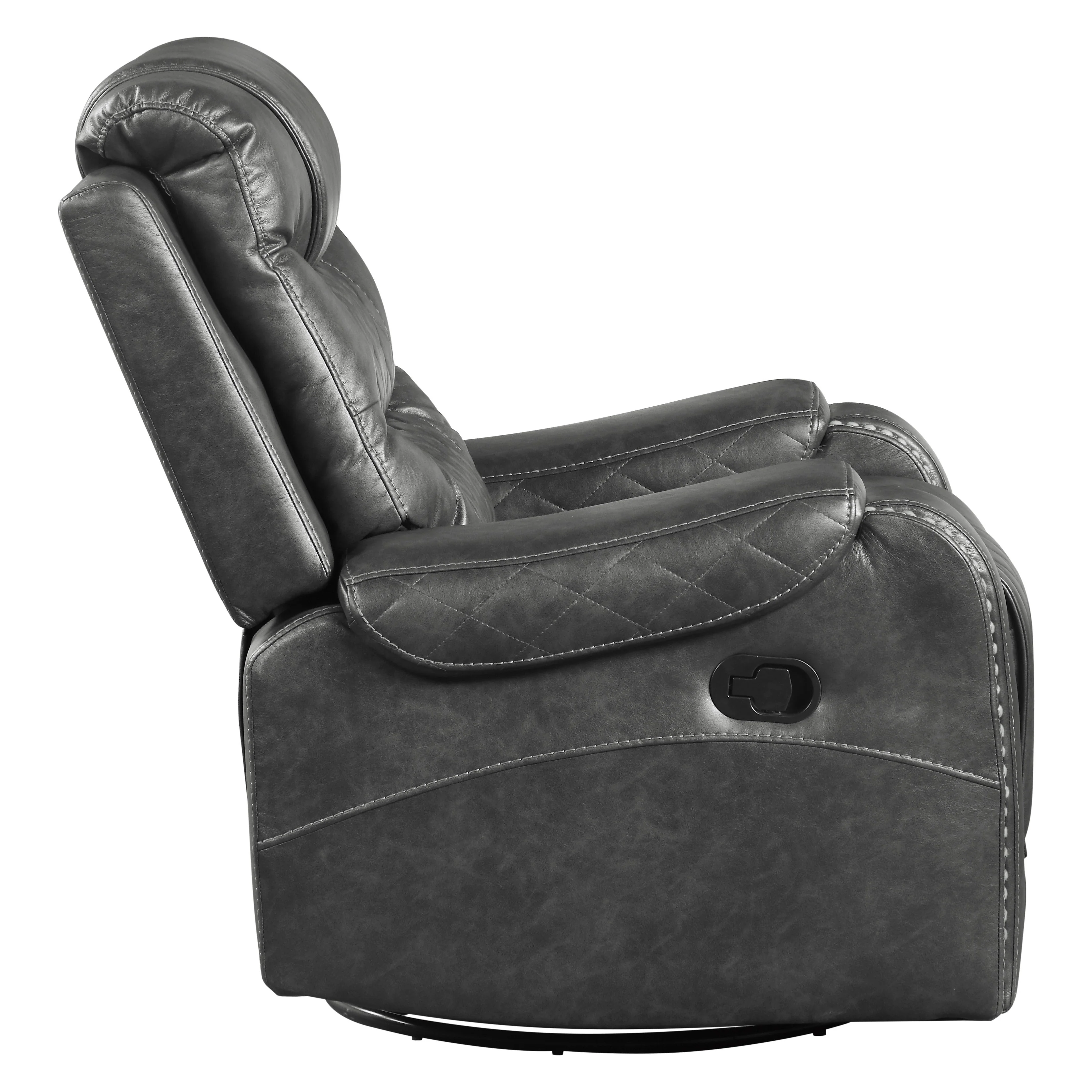 Putnam Swivel Glider Reclining Chair in Gray 9405GY-1 - Image 7