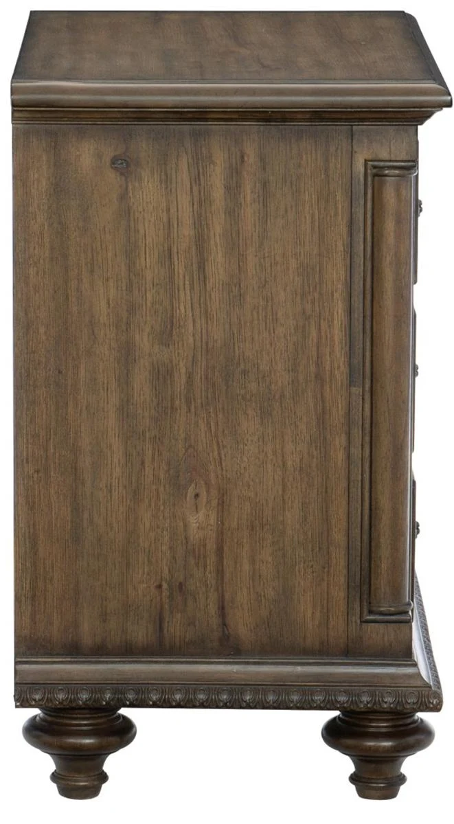 Rachelle 3 Drawer Nightstand in Weathered Pecan 1693-4 - Image 3