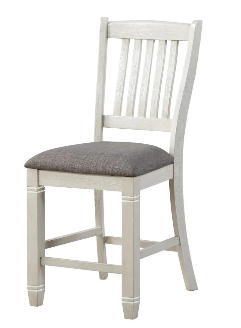 Granby Counter Height Chair in White & Brown (Set of 2) - Image 2