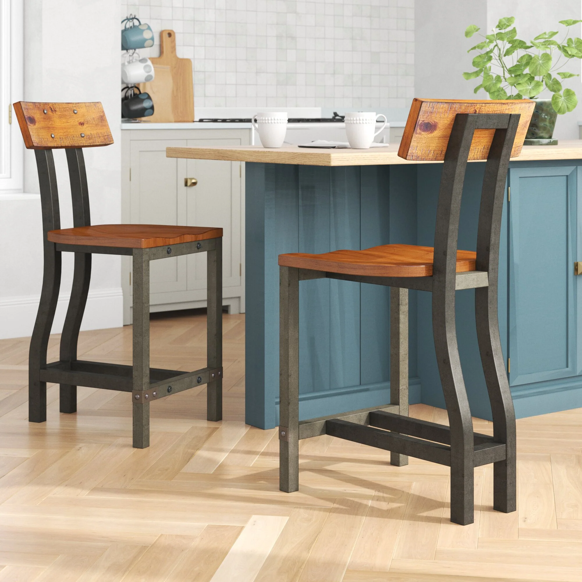 Holverson Counter Height Chair in Rustic Brown (Set of 2) - Image 7