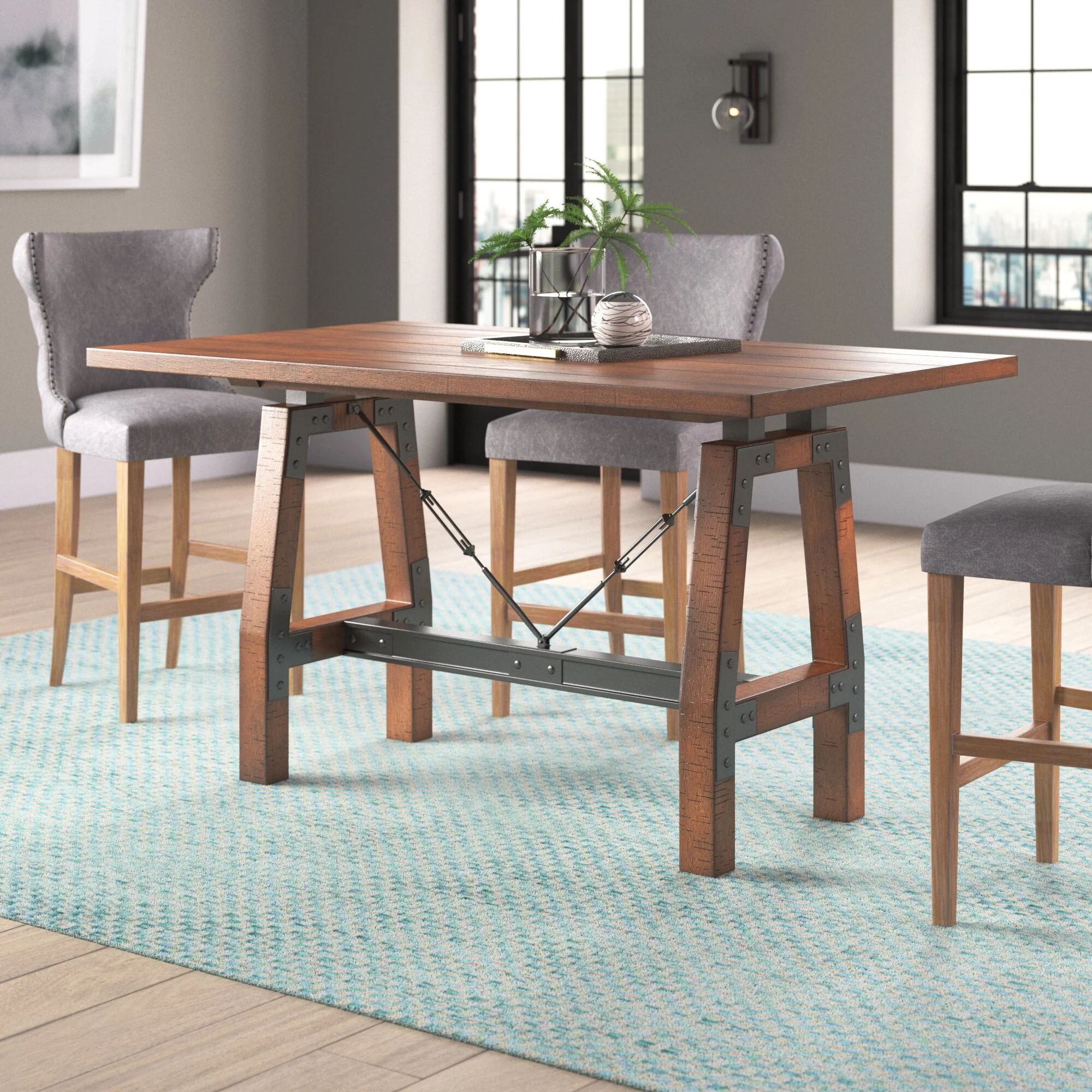 Holverson Counter Height Table in Rustic Brown 1715-36 - Image 7