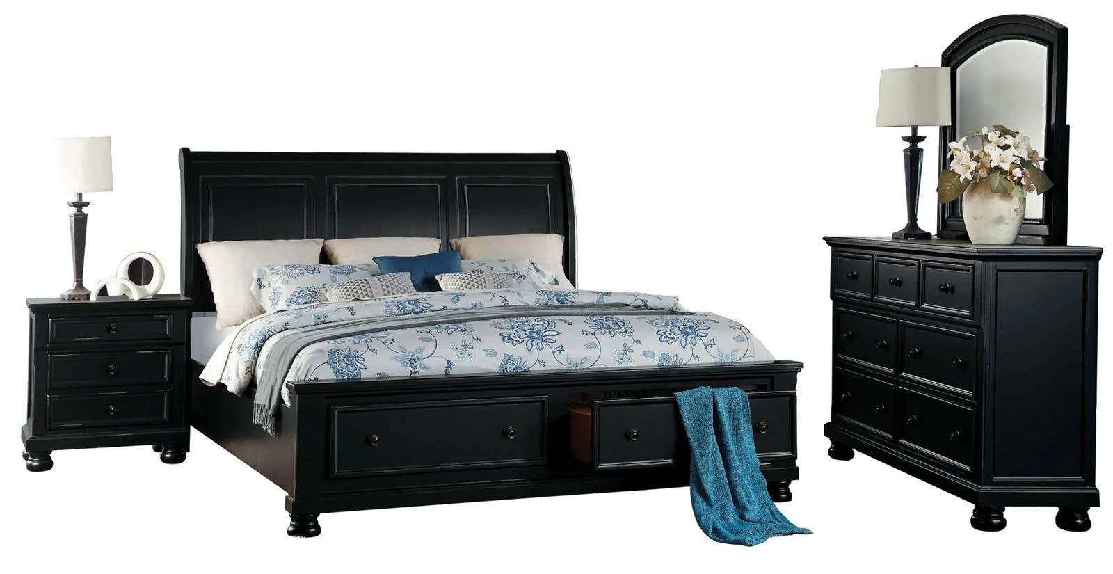 Laurelin 3 Drawer Nightstand in Black 1714BK-4 - Image 3