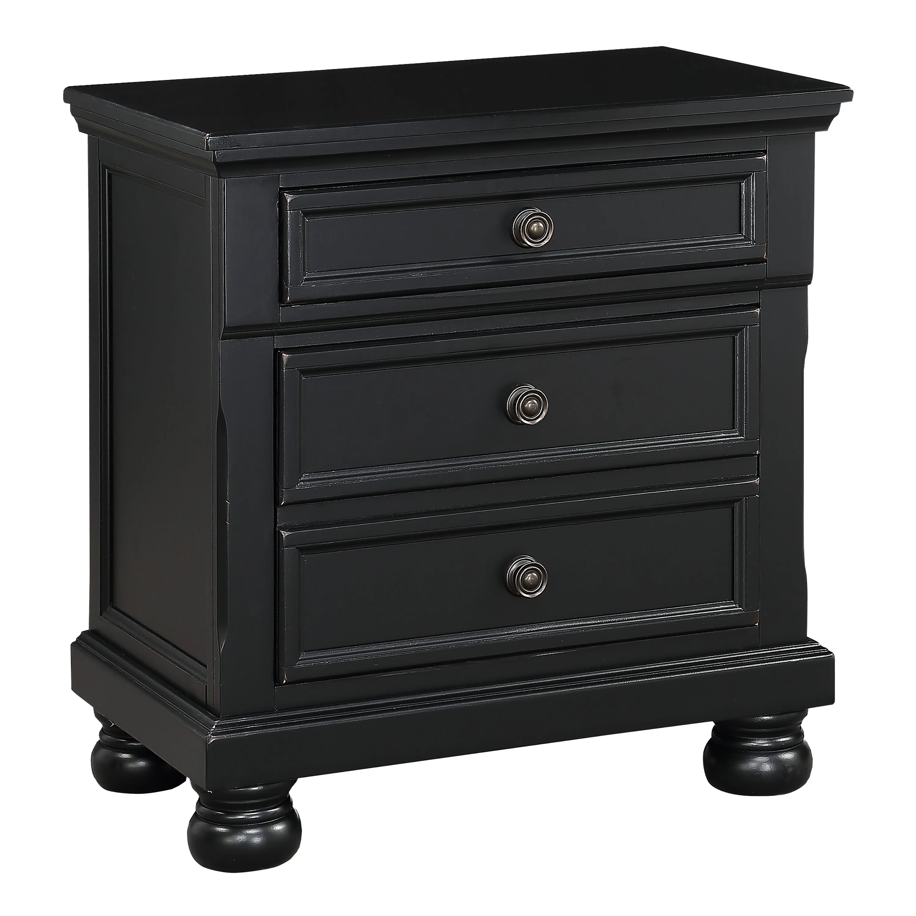 Laurelin 3 Drawer Nightstand in Black 1714BK-4 - Image 5