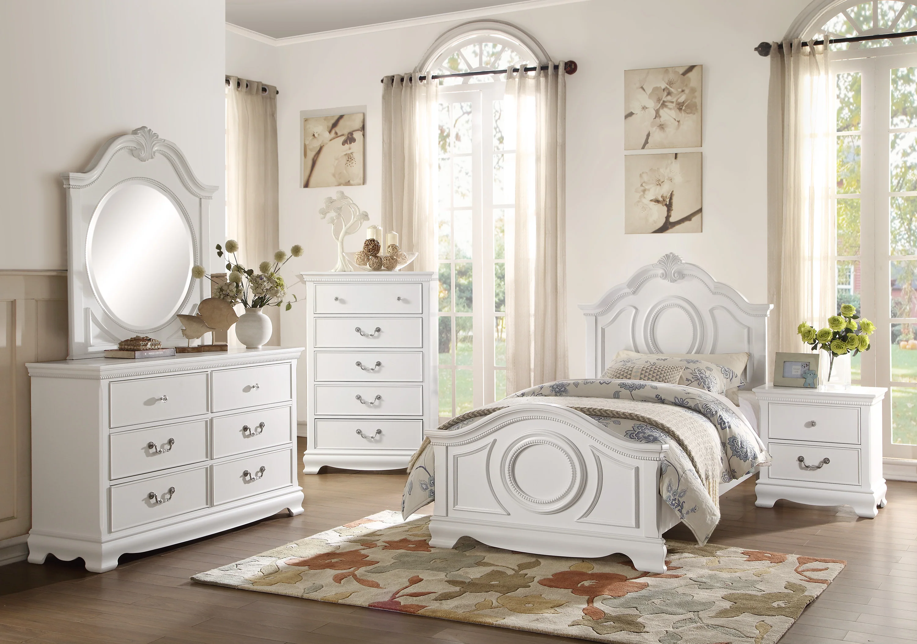 Lucida 2 Drawer Nightstand in White 2039W-4 - Image 7