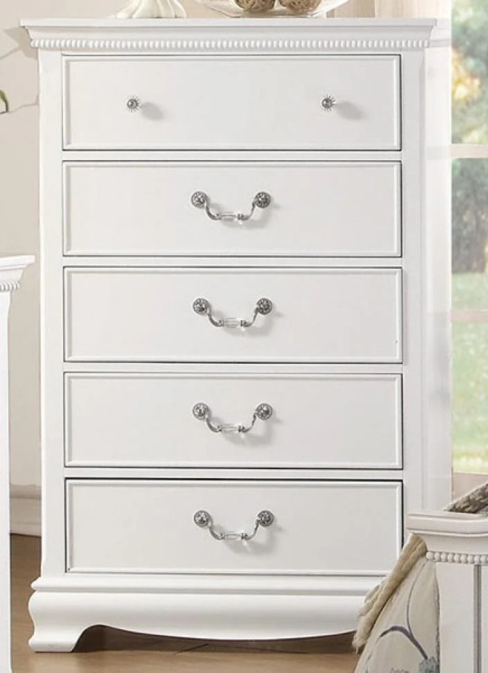 Lucida 5 Drawer Chest in White 2039W-9 - Image 4