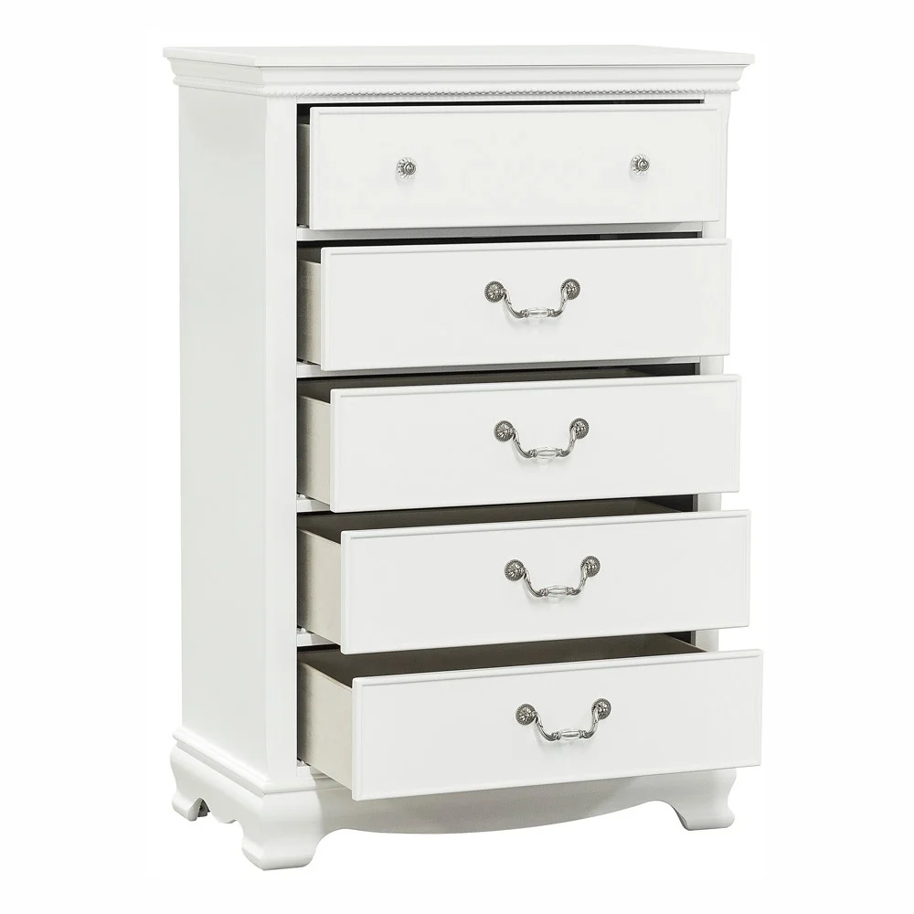Lucida 5 Drawer Chest in White 2039W-9 - Image 7