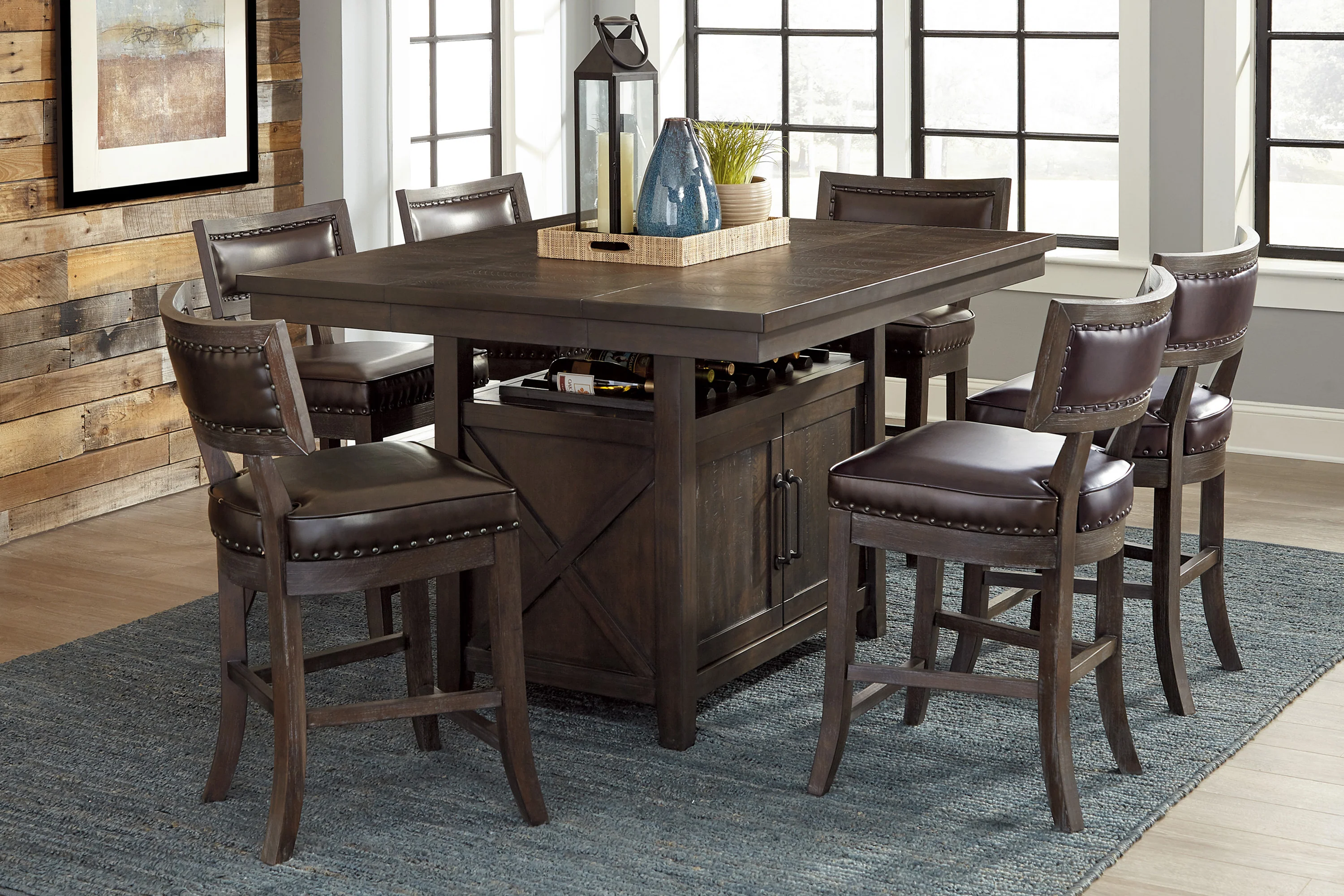 Oxton Counter Hight Chair in Dark Cherry (Set of 2) - Image 7