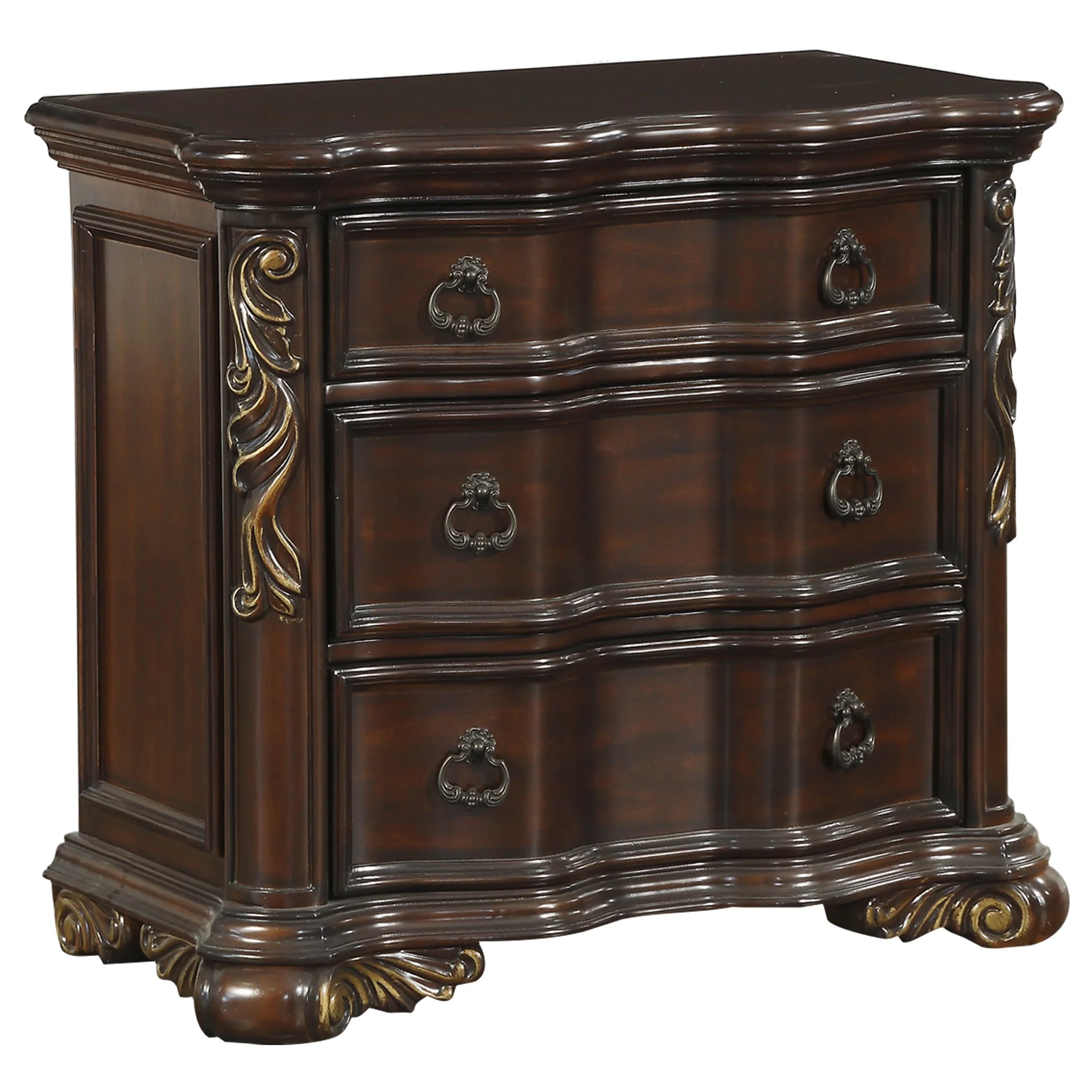 Royal Highlands 3 Drawer Nightstand in Rich Cherry 1603-4 - Image 5