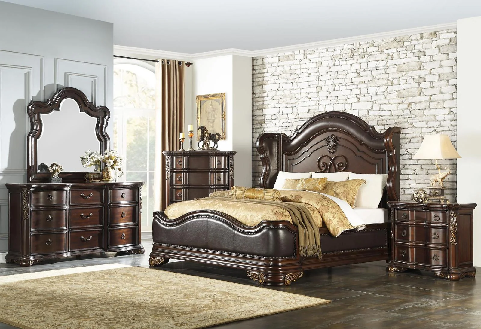 Royal Highlands Mirror in Rich Cherry 1603-6 - Image 4