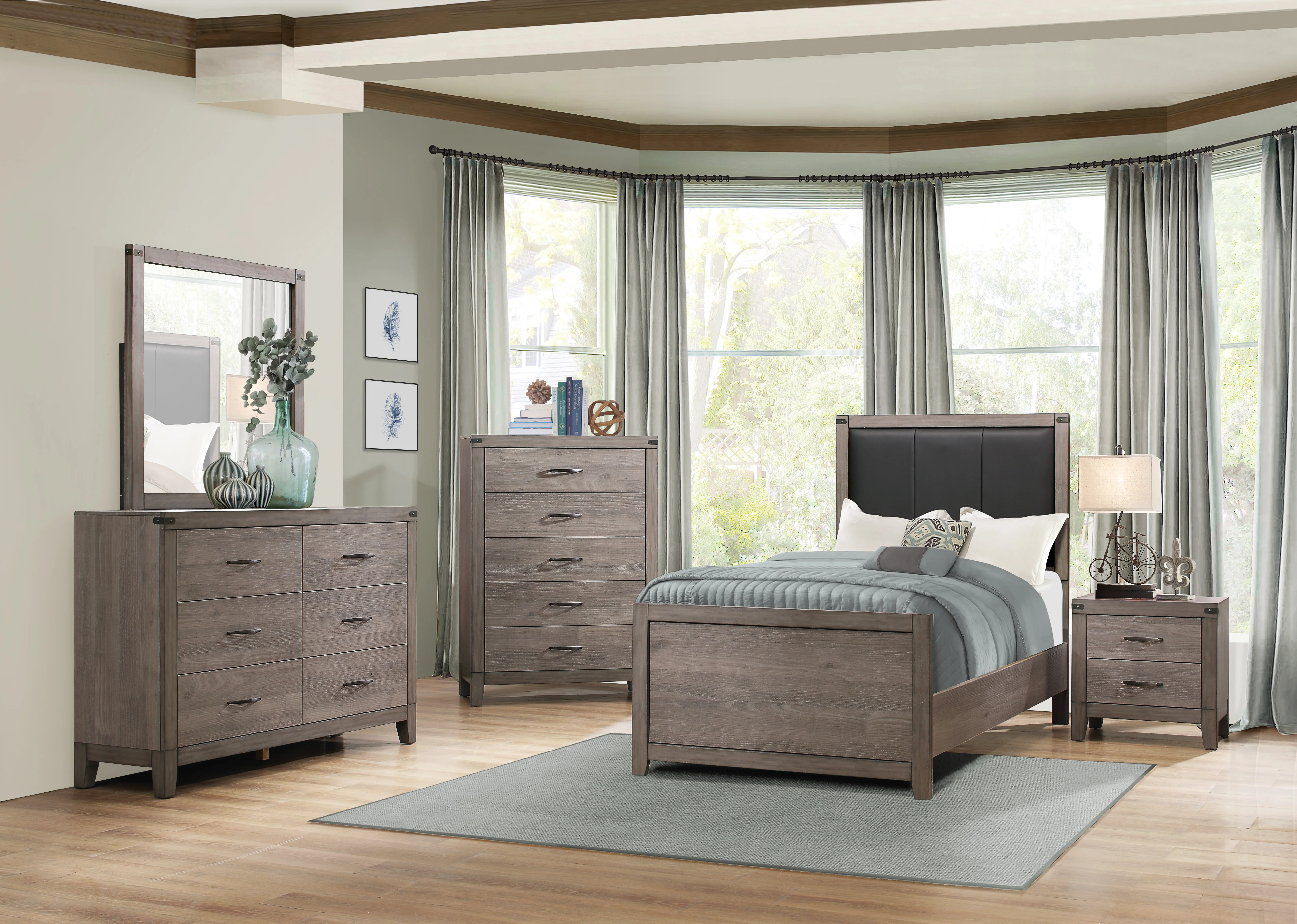 Woodrow 5 Drawer Chest in Gray 2042-9 - Image 8